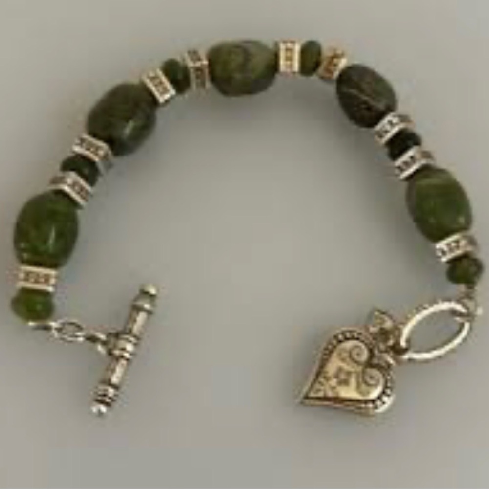 Brighton silver link Bracelet with Jade/Jadeite (1517) - Picture 4 of 4